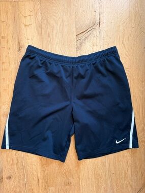 Nike Navy Athletic Shorts with White Accent